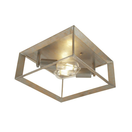 Searchlight Heaton 2Lt Ceiling Light, Brushed Silver Gold Finish