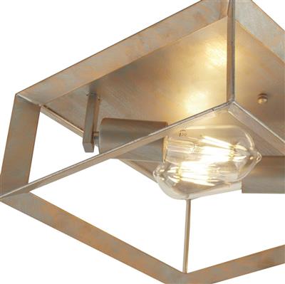 Searchlight Heaton 2Lt Ceiling Light| Brushed Silver Gold Finish - Comet Lighting