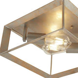 Searchlight Heaton 2Lt Ceiling Light| Brushed Silver Gold Finish - Comet Lighting