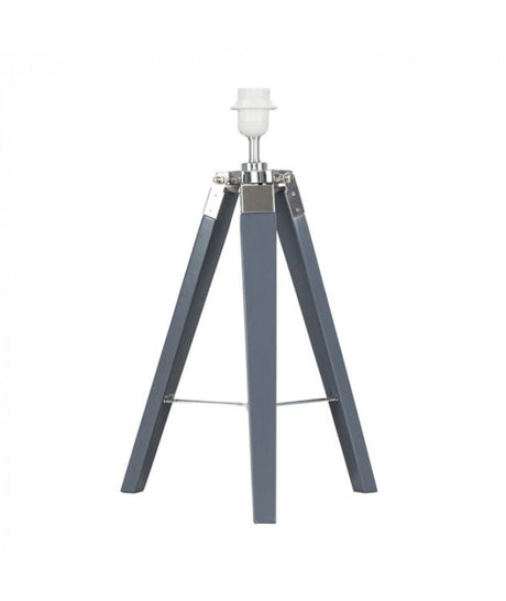 Clipper Grey / Chrome Tripod Table Lamp Base Only