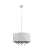 Rocha 5 Way Chrome Ceiling Light with Linen Grey Drum Shade