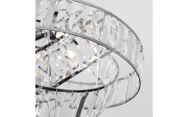 Hudson Chrome 3 Way Intertwined Rings Acrylic Ceiling Light