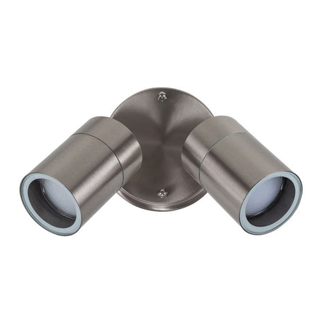 Barrow Twin IP44 Adjustable Wall Light In Brushed Chrome