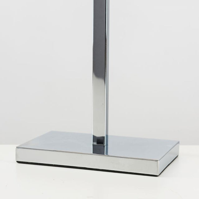 Dewy Chrome Table Lamp With Grey Shade