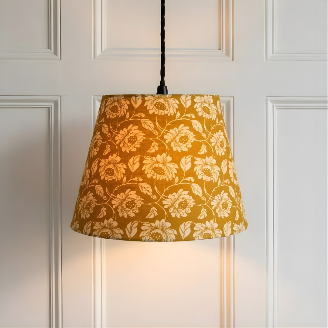 AARTIN 45 CM Golden Petals Cotton Lampshade - Straight Empire ( Shade Only )