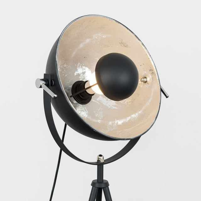 Morpho Grey Tripod Floor Lamp With Silver Inner Shade