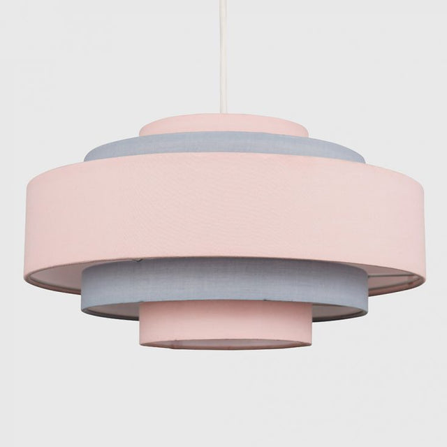 Hampshire Pink And Grey Tiered Pendant Shade