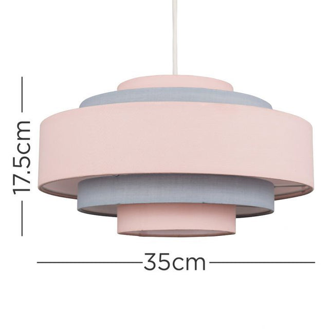 Hampshire Pink And Grey Tiered Pendant Shade