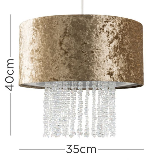 Boland Gold Velvet Pendant Shade Clear Droplets
