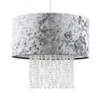 Boland Silver Velvet Pendant Shade Clear Droplets