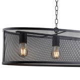 Searchlight Fishnet 4Lt Oval Pendant Matt Black - Comet Lighting