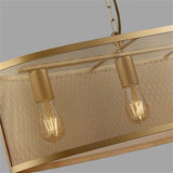 Searchlight Fishnet 4Lt Oval Pendant Matt Gold - Comet Lighting