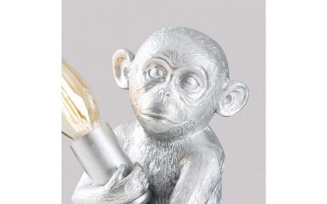 Baby Monkey Table Lamp in Silver