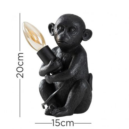 Baby Monkey Table Lamp in Matt Black