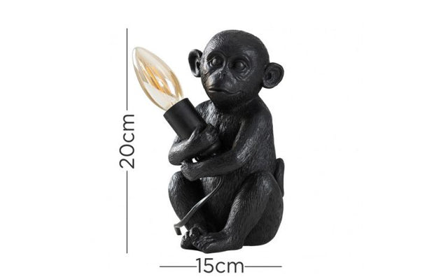 Baby Monkey Table Lamp in Matt Black