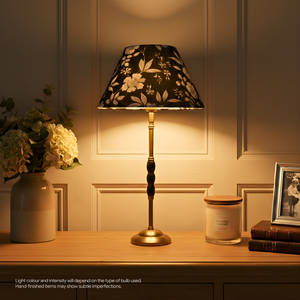 AARTIN Ophelia Metal Table Lamp With Midnight Blossom Lampshade