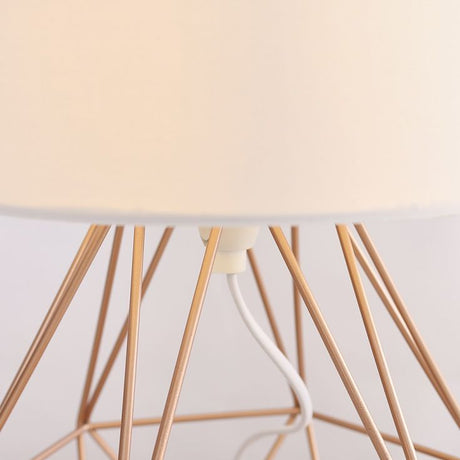 Melrose Geometric Copper Touch Table Lamp with White Shade