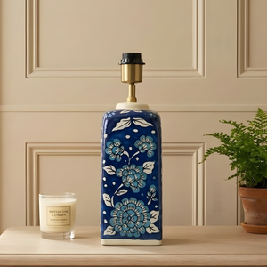 AARTIN Maple Ceramic Table Lamp - Blue & White ( Base Only )