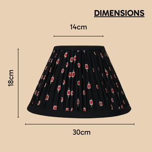 AARTIN 30 CM MIDNIGHT LOTUS EMPIRE GATHERED LAMPSHADE IN COTTON