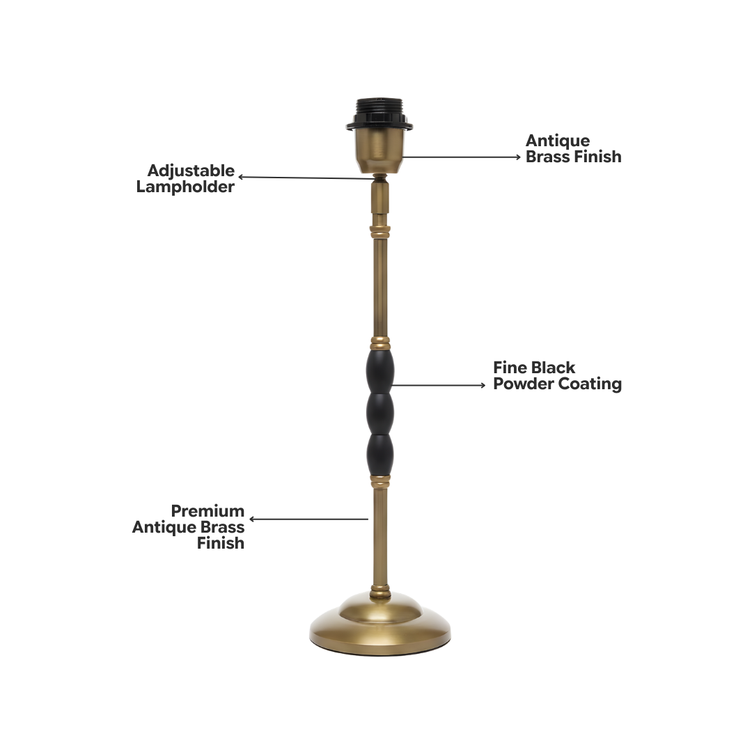 AARTIN Ophelia Metal Table Lamp With Midnight Blossom Lampshade