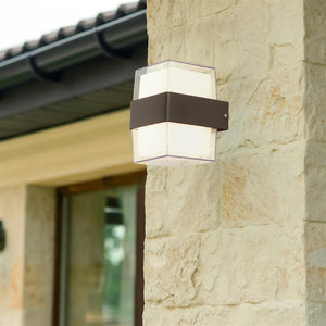 Wheddon 2Lt LED Outdoor Up/Down Light Wall Light Square Black - Comet Lighting