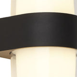 Wheddon 2Lt LED Outdoor Up/Down Light Wall Light Round Black - Comet Lighting