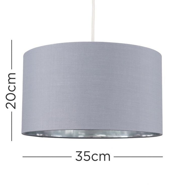 Reni Large Pendant Shade In Grey And Chrome