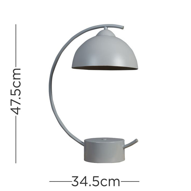 Lua Cool Grey Metal E14 Curve Table Lamp