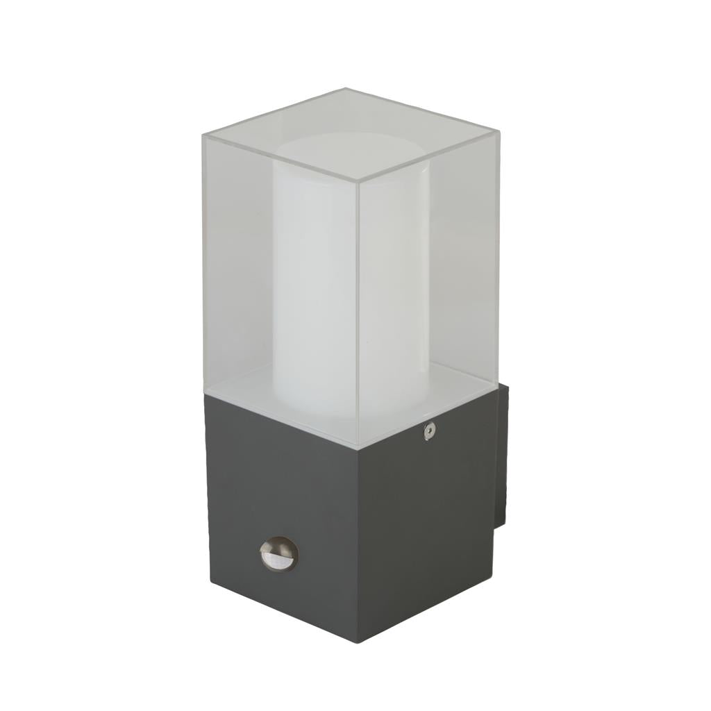 Granada Wall Light - Grey Metal, White & Clear Polycarbonate - Comet Lighting