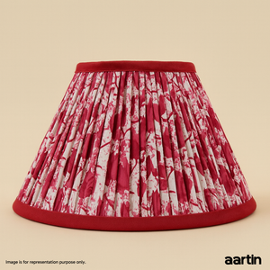 AARTIN 30 CM CRIMSON BLOOMS EMPIRE GATHERED LAMPSHADE IN COTTON