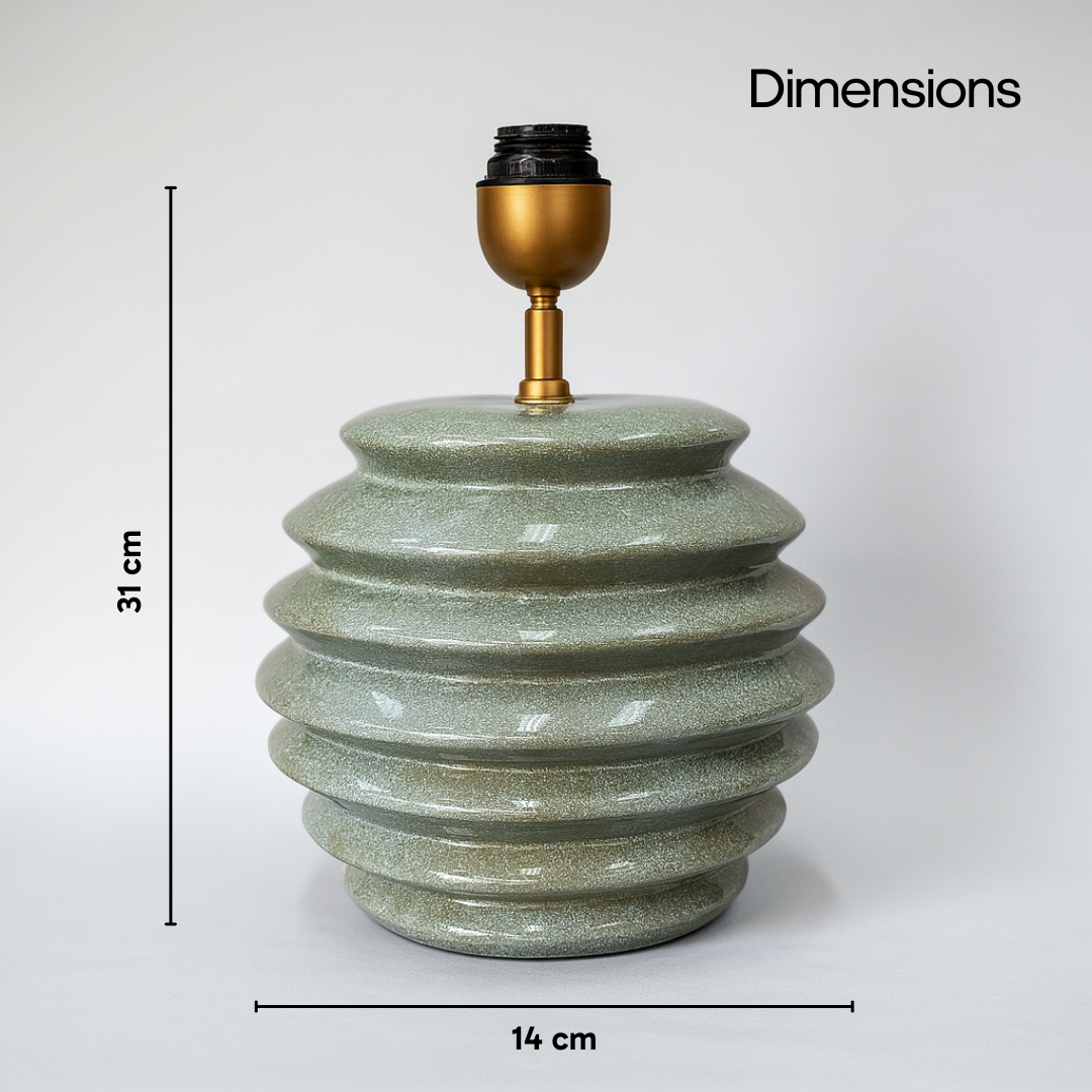 AARTIN JASPER TABLE LAMP IN SAGE GREEN GLAZED CERAMIC (BASE ONLY)