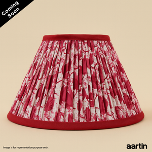 AARTIN 30 CM CRIMSON BLOOMS EMPIRE GATHERED LAMPSHADE IN COTTON