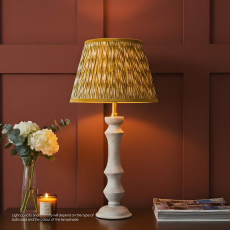 AARTIN 30 CM Mustard Yellow Chevrons Cotton Lampshade - Straight Empire ( Shade Only )