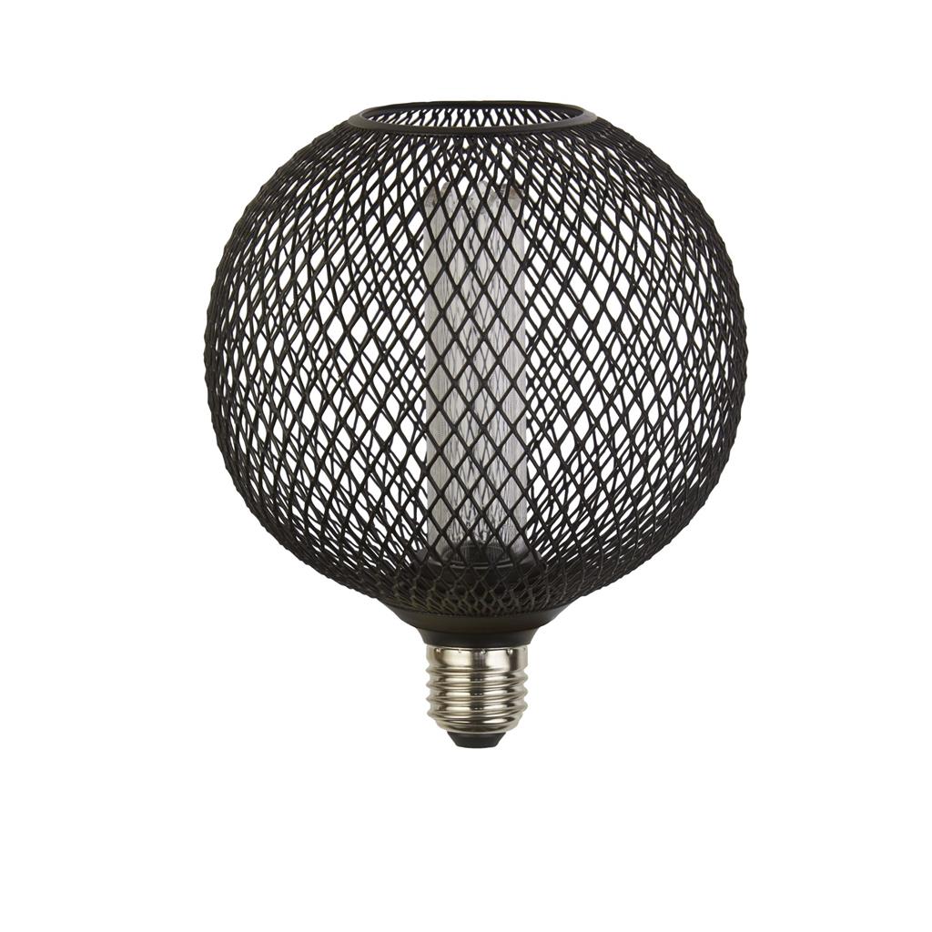 Wire Mesh Effect Globe Lamp - Black Metal - Comet Lighting