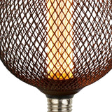 Wire Mesh Effect Globe Lamp - Black Metal