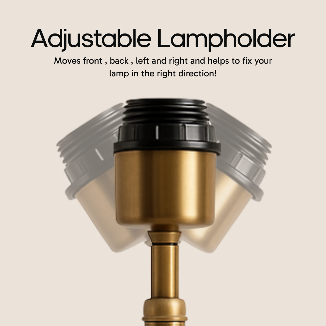 AARTIN CLOVER TABLE LAMP IN ANTIQUE BRASS & WOOD (BASE ONLY)