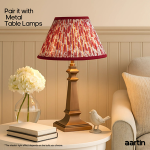AARTIN 30 CM CRIMSON BLOOMS EMPIRE GATHERED LAMPSHADE IN COTTON
