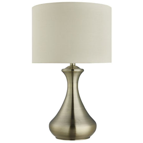 Searchlight Brass Touch Table Lamp Cream Fabric Shade