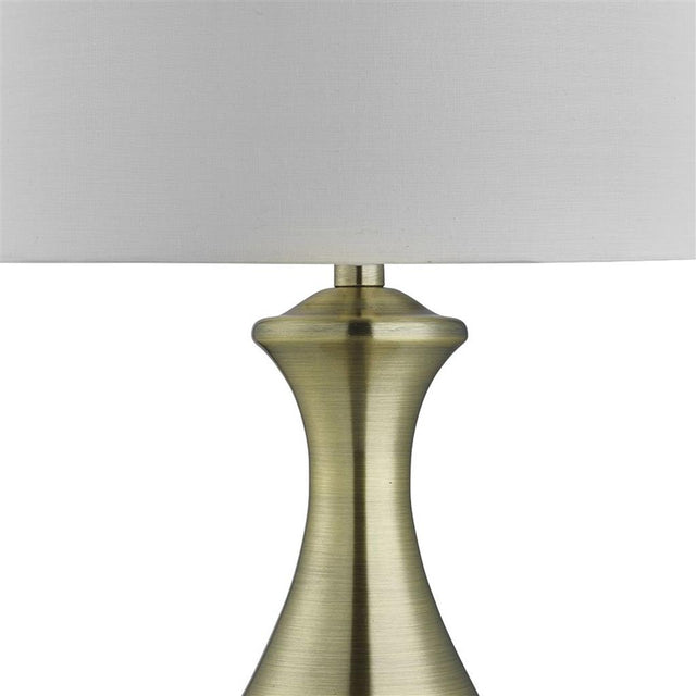 Searchlight Brass Touch Table Lamp Cream Fabric Shade