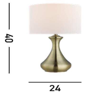 Searchlight Brass Touch Table Lamp Cream Fabric Shade - Comet Lighting