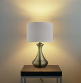 Searchlight Brass Touch Table Lamp Cream Fabric Shade - Comet Lighting