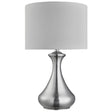 Searchlight Silver Touch Table Lamp White Shade A