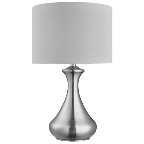 Searchlight Silver Touch Table Lamp White Shade A