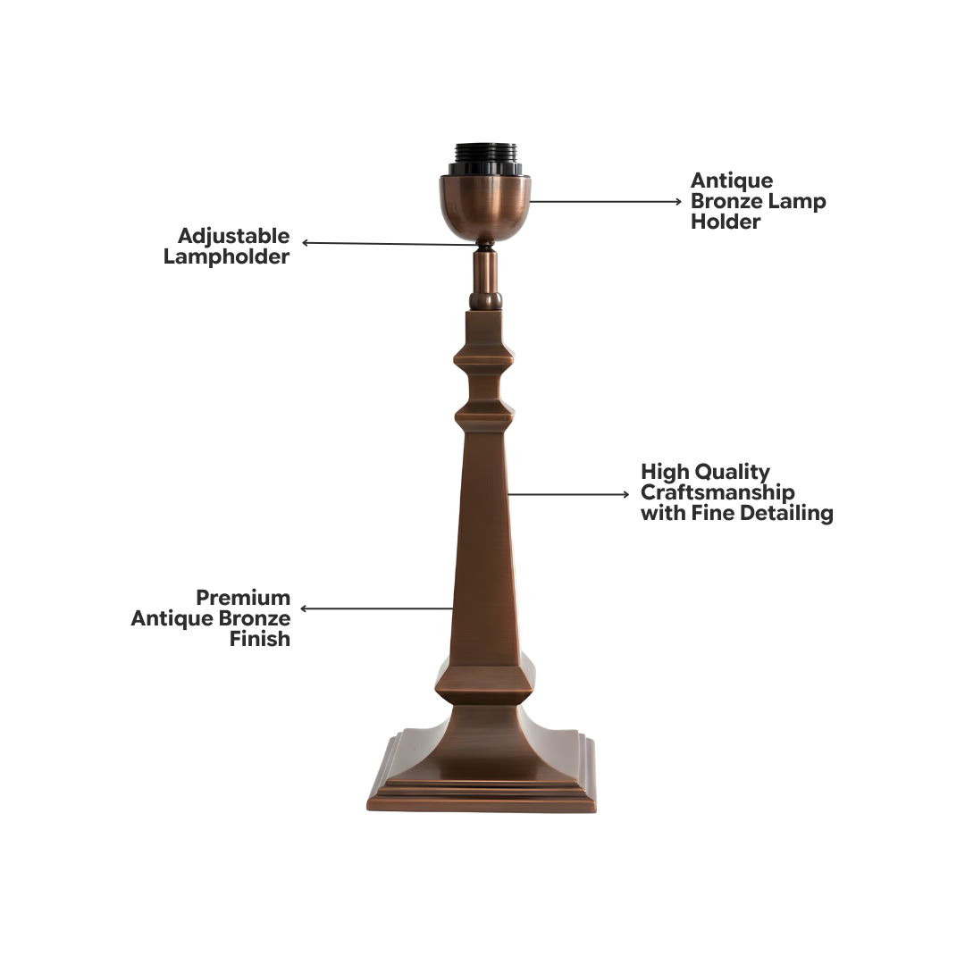 AARTIN Azura Metal Table Lamp With Crimson Blooms Lampshade