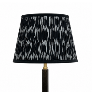 AARTIN 30 CM Black and White Ikat Cotton Lampshade - Straight Empire ( Shade Only )