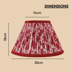 AARTIN 30 CM CRIMSON BLOOMS EMPIRE GATHERED LAMPSHADE IN COTTON