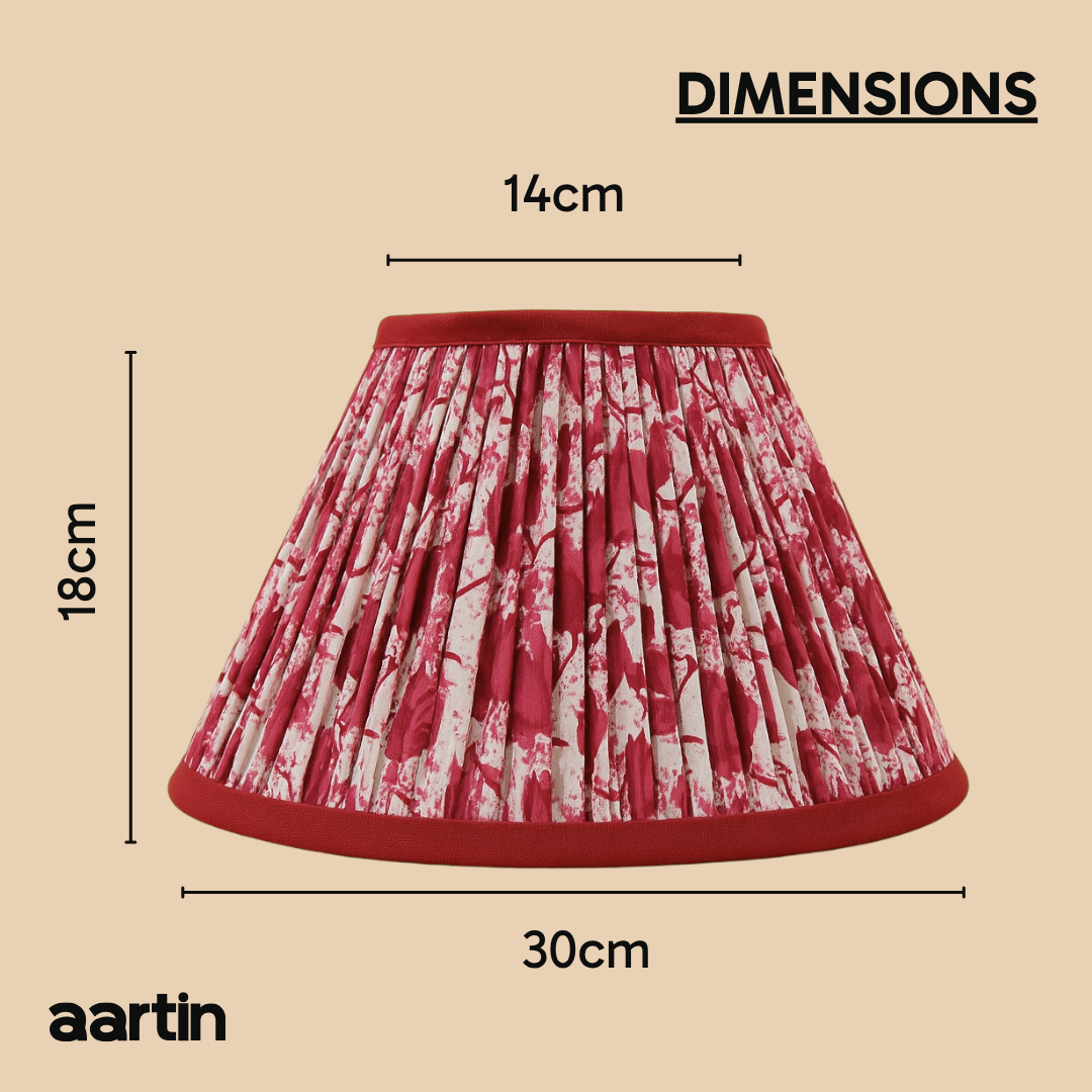 AARTIN 30 CM CRIMSON BLOOMS EMPIRE GATHERED LAMPSHADE IN COTTON