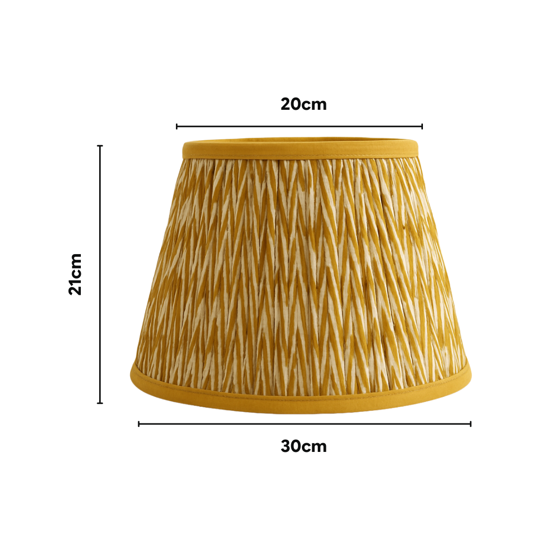 AARTIN 30 CM Mustard Yellow Chevrons Cotton Lampshade - Straight Empire ( Shade Only )