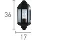 Searchlight Black Cast Aluminium Outdoor Flush Light Glass