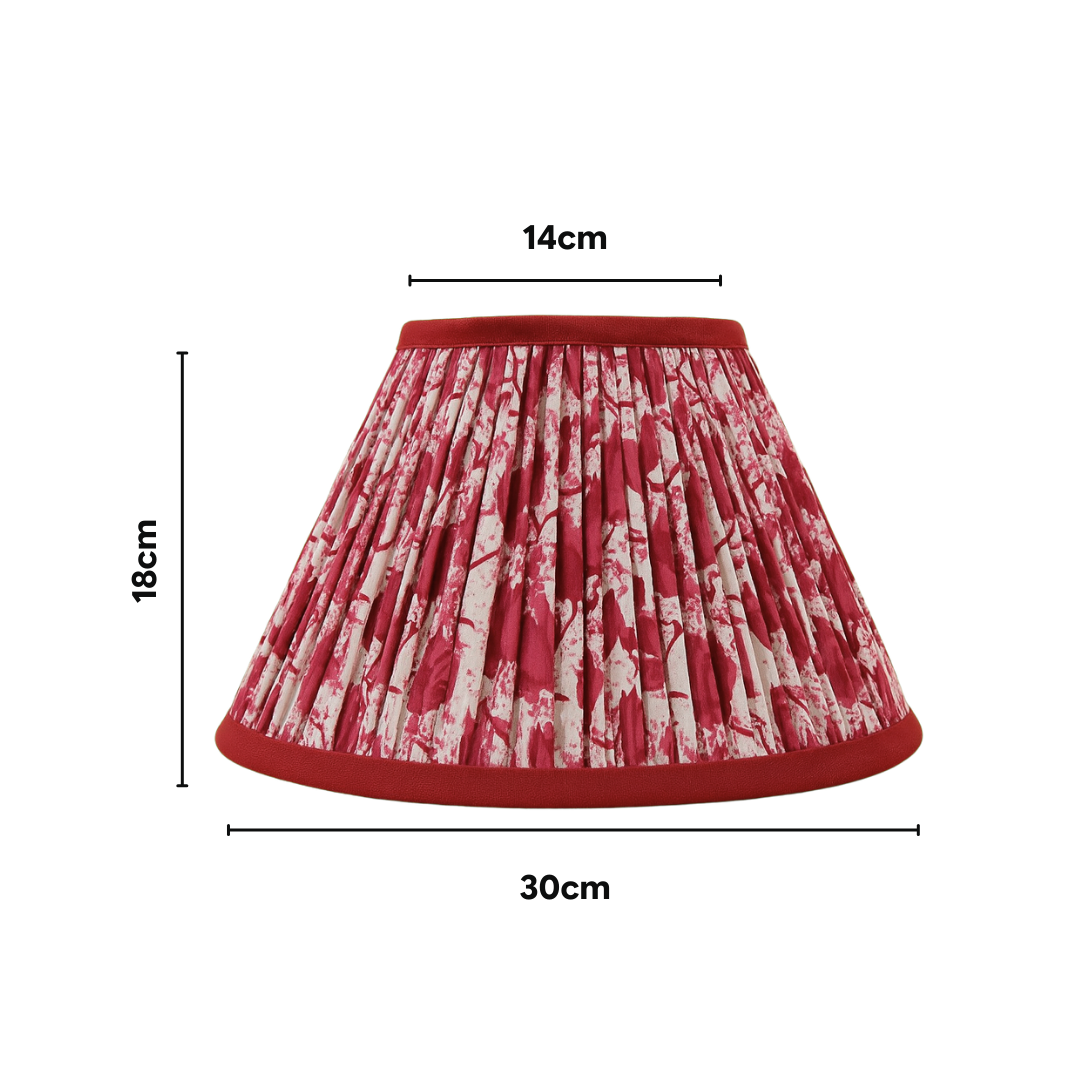 AARTIN Azura Metal Table Lamp With Crimson Blooms Lampshade